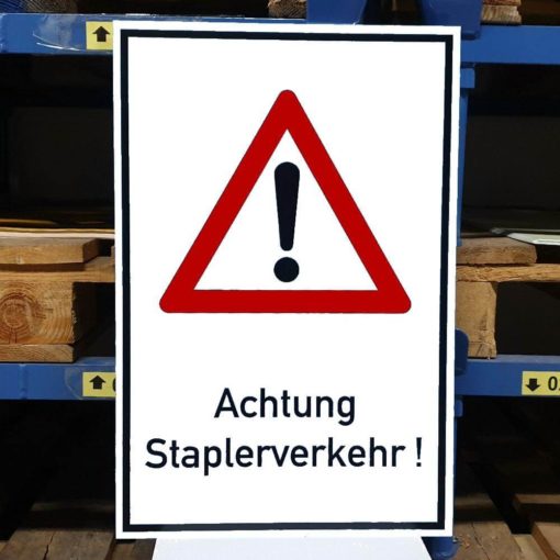 Dreifke® Warnschild 'Achtung! Staplerverkehr!' – 40 Cm, Dreieckig, Kunststoff, Nach DIN 4844