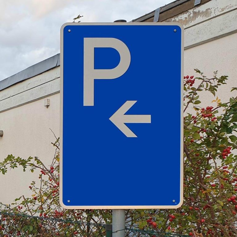 Wo Dürfen Sie Hier Parken In Meiner Fahrtrichtung Richtzeichen Parken - in Fahrtrichtung links, retroreflektier