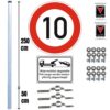 JEG-10kmh-schild-falschparker-werden-abgeschleppt-3m-einbetonier-pfosten