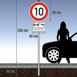 JEH-10kmh-schild-falschparker-werden-abgeschleppt-3m-einbetonier-pfosten-praxisbild