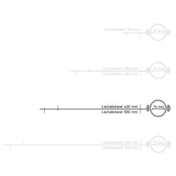 WDV-ausleger-rohrschelle-einarm-rohrhalter-500-mm-lochabstand-fuer-76-mm-rohreskizze