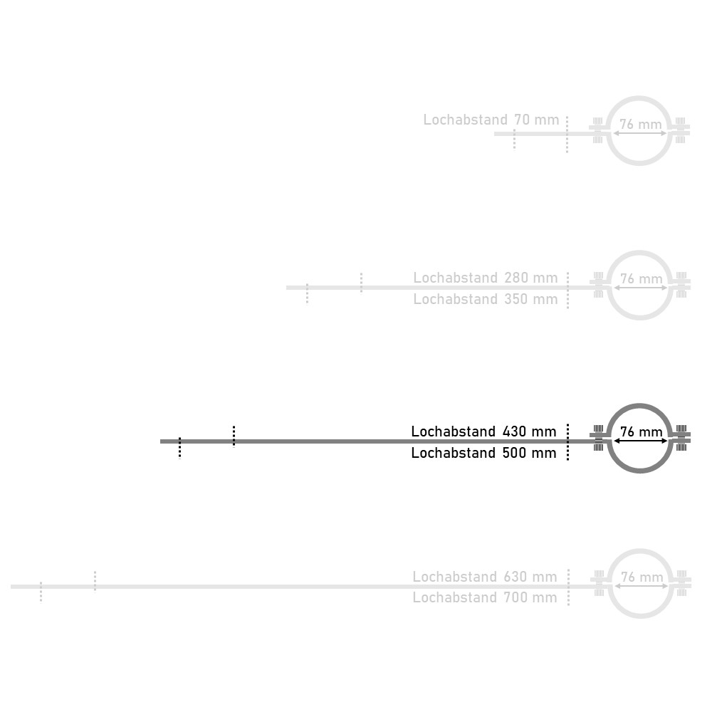 WDV-ausleger-rohrschelle-einarm-rohrhalter-500-mm-lochabstand-fuer-76-mm-rohreskizze