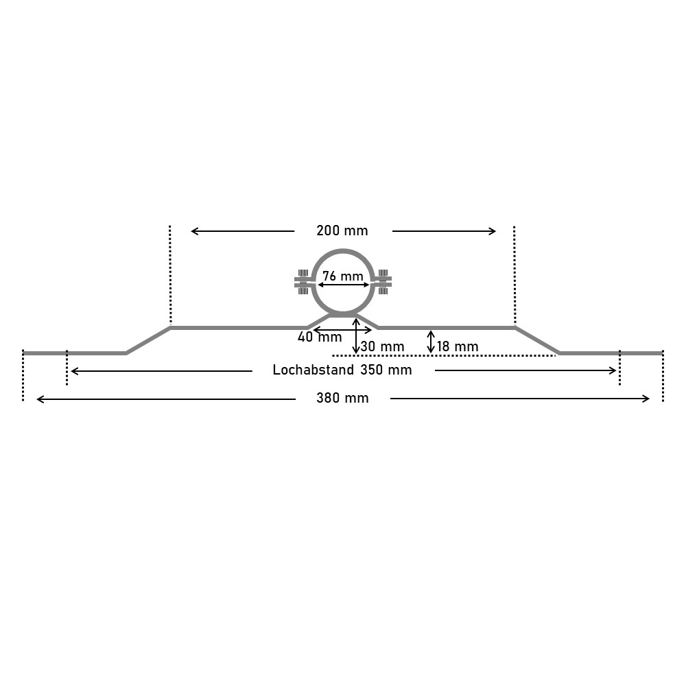 BJM-abstand-rohrschelle-typ-r335-gekroepft-fuer-76-mm-pfosten-stahl-350-mm-lochabstand