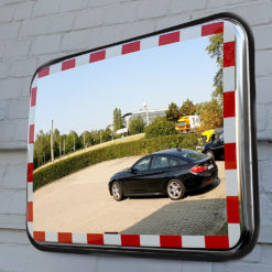 GRX-edelstahl-verkehrsspiegel-eckig-rot-weiss-warnmarkierung-60-x-80-cm-wandarm-praxis