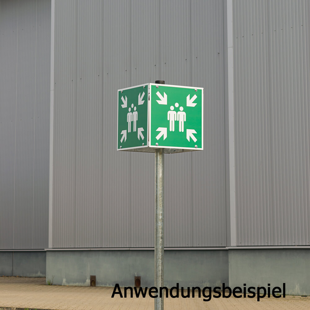 QRS-erste-hilfe-notfall-sammelplatzwuerfel-vierseitig-40-x-40-cm-aluminium-praxis