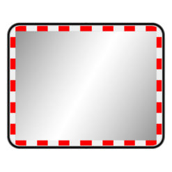 UBA-edelstahl-verkehrsspiegel-eckig-rot-weiss-reflektierende-warnmarkierung-60-x-80-cm