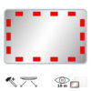 UCA-mirac-verkehrsspiegel-ohne-rand-eckig-mit-roten-reflektoren-acrylglas-60-x-40-cm
