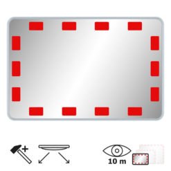 UCA-mirac-verkehrsspiegel-ohne-rand-eckig-mit-roten-reflektoren-acrylglas-60-x-40-cm