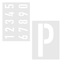 Schablonen-Set Parkplatz, P und Zahlen, 4-teilig, Kunststoff, wiederverwendbar