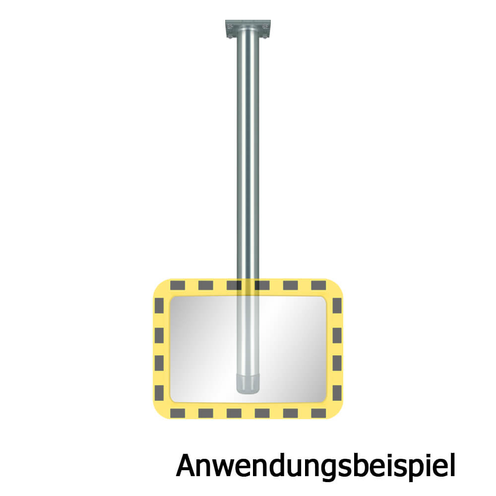 YHC-rohrpfosten-deckenmontage-6-cm-stahl-anwendungsbeispiel-mit-spiegel