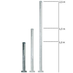 Rohrpfosten zum Aufschrauben, Ø 6 cm, Länge 1 m, aus Stahl, 2 mm Wandstärke
