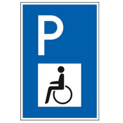 Komplett-Set Parken nur für Behinderte, 1,5 m Aufschraub-Pfosten und Befestigung