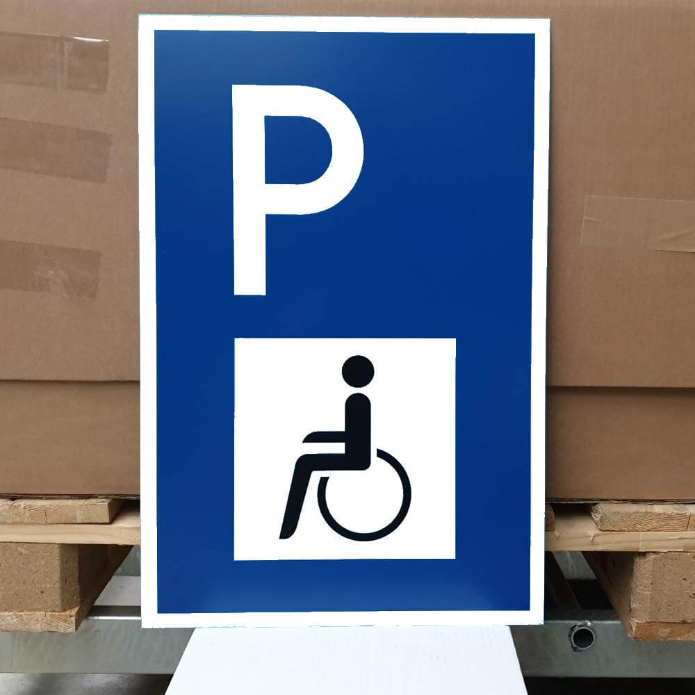 Komplett-Set Parken nur für Behinderte, 1,5 m Aufschraub-Pfosten und Befestigung