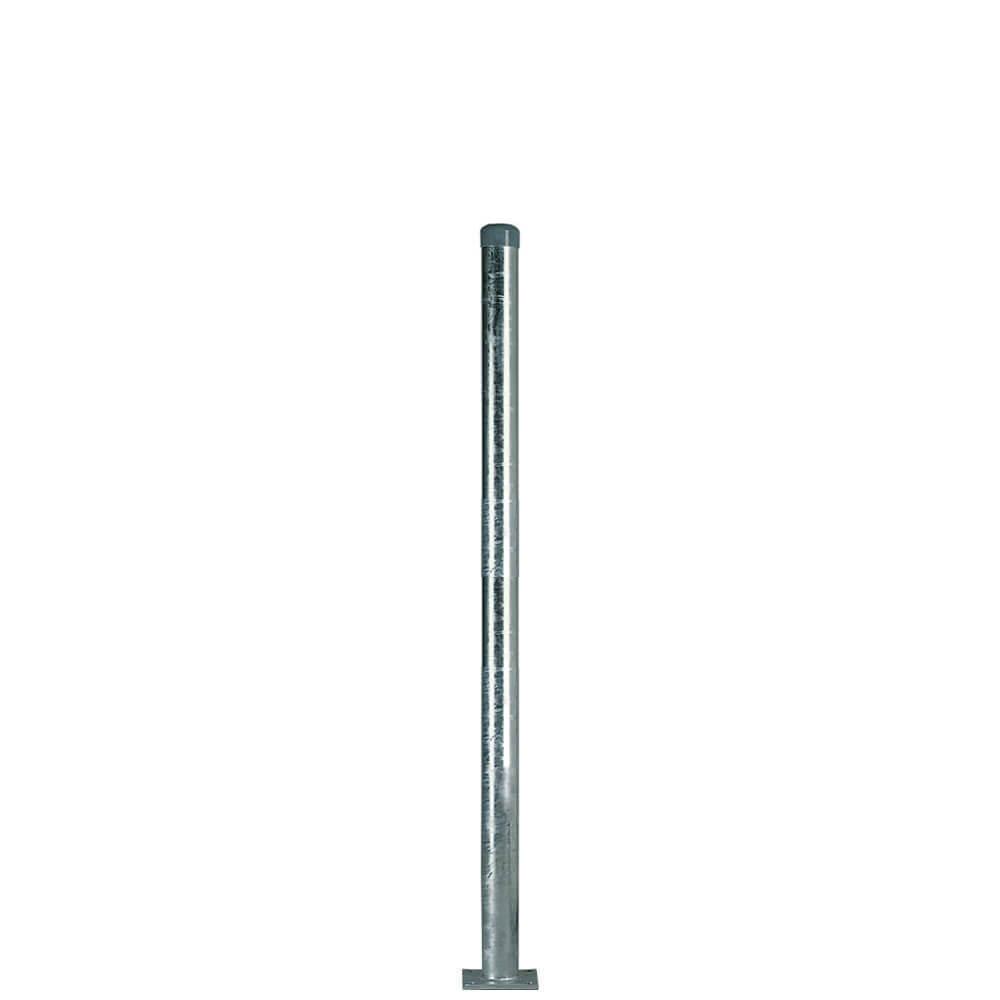 Rohrpfosten zum Aufschrauben, Ø 6 cm, Länge 2 m, aus Stahl, 2 mm Wandstärke