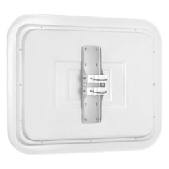 Edelstahl-Verkehrsspiegel IceFree ECO, Kunststoffrahmen, rot/weiß, 100 x 80 cm