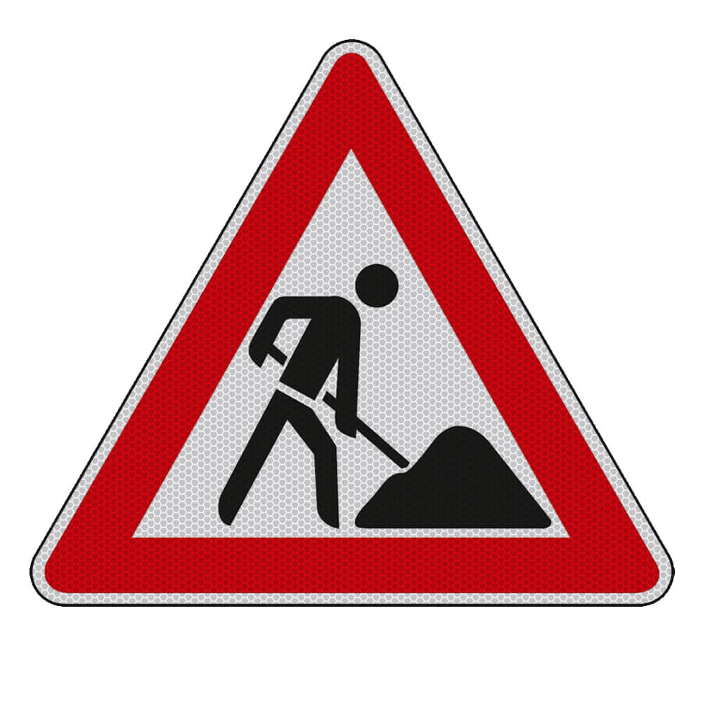 Komplett-Set Baustelle RA2 mit Leuchte, Gefahrzeichen Arbeitsstelle VZ 123