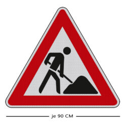 Komplett-Set Baustelle RA2 mit Leuchte, Gefahrzeichen Arbeitsstelle VZ 123