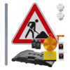 Komplett-Set Baustelle RA2 mit Leuchte, Gefahrzeichen Arbeitsstelle VZ 123