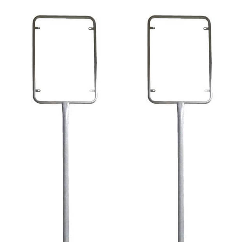 BIGPACK 2 x Rohrrahmen, für Schilder im Format 60 x 90 cm, Stahl, Höhe: 300 cm