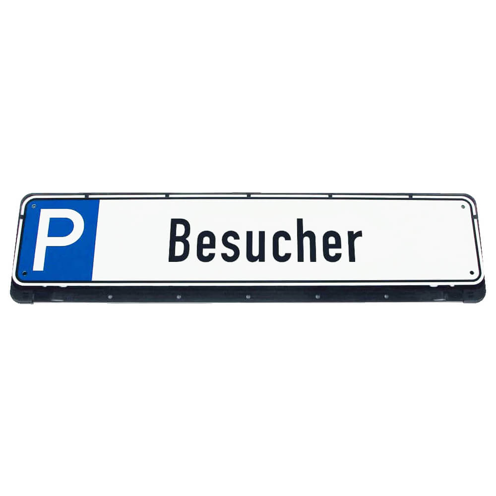 Parkplatzreservierungsschild BESUCHER, Set zum Einschlagen, 52 x 11 cm