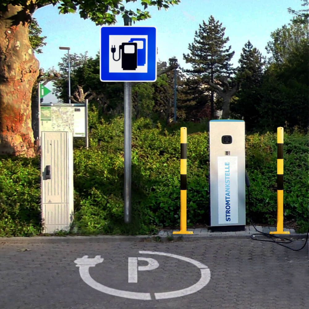 Ladestation Kennzeichnungsset für E-Autos, 4-teilig, Verkehrszeichen Nr. 365-65