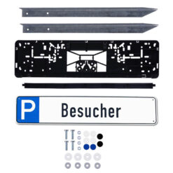 Parkplatzreservierungsschild BESUCHER, Set zum Einschlagen, 52 x 11 cm