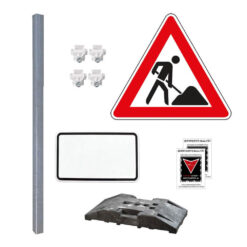Schilder-Set 'Achtung Baustelle' mit VZ 123 und Blankoschild, RA2, 8-teilig