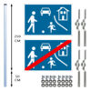 Komplett-Set Verkehrsberuhigter Bereich, VZ 325.1/325.2, RA1, Doppelseitig