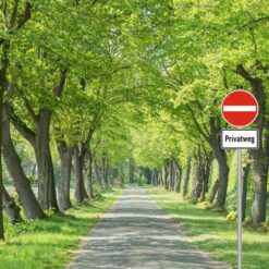 Komplett-Set Privatweg-Verbot der Einfahrt, Einfahrt verboten, RA, 3,5 m Pfosten