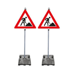 BIGPACK 2 x Schilder-Set 'Achtung Baustelle' mit VZ 123, RA2, mobil