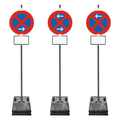 Haltverbotszonen Set, StVO/RSA, A/M/E, rechts, 27-tlg., mobil, K2, RA1, Ø 60 cm, Halteverbot Schilder, Verkehrsschild