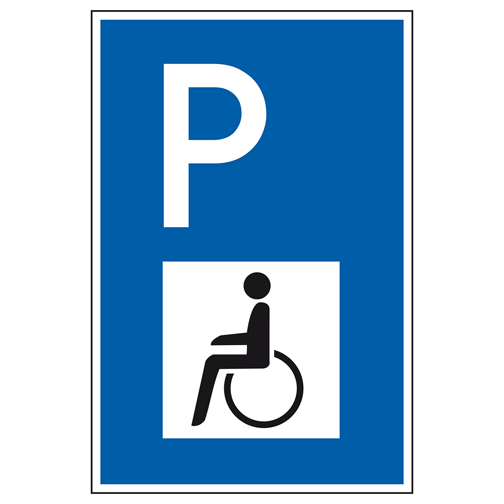 Komplett-Set Parken nur für Behinderte, 3 m Einbetonier-Pfosten und Befestigung