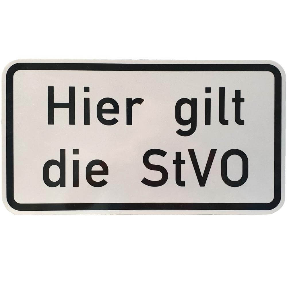 Komplett-Set 10kmh: 10kmh-Schild, Hier gilt die StVO, 3m Einbetonier-Pfosten