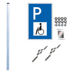 Komplett-Set Parken nur für Behinderte, 3 m Einbetonier-Pfosten und Befestigung