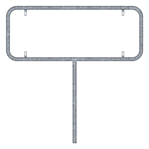 Rohrrahmen Für Verkehrsschilder 40x60 Cm – Verzinkter Stahl, Pfosten-Ø 60 Mm, Silber, Für STVO-Bereich