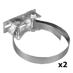 Universal-Bandschellen-Set, für Pfosten bis Ø 24 cm, Lochabstand 7 cm, 2 ST