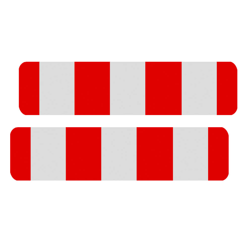 BIGPACK 2 x Höhenbegrenzer, einseitig, rot/weiß, Aliminium, RA1, 120 x 25 cm