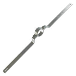 Rohrschelle R390, für Rohre Ø 7,6 cm, 94,5 x 3 cm, Lochabstand 900 mm, Stahl