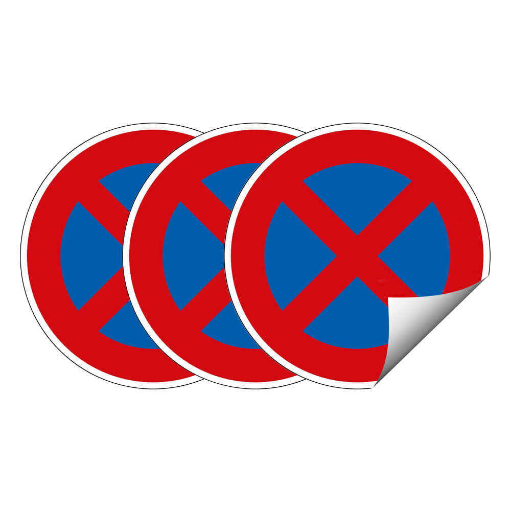 Verbotsschild VZ 283 'Absolutes Haltverbot', selbstklebende Folie, Ø 20 cm, 3 ST