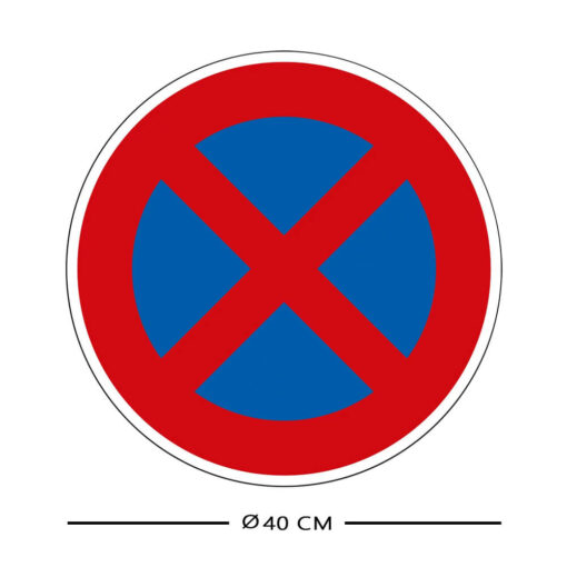 Verbotsschild VZ 283 'Absolutes Haltverbot', Kunststoff, Ø 40 cm, 3 ST