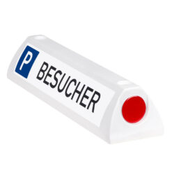 Parkplatzbegrenzer BESUCHER, weiß, 45 cm Länge, Kunststoff, mit Reflektoren