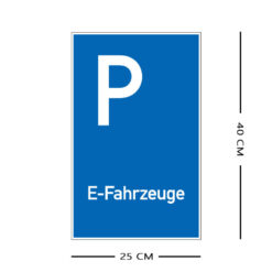 Richtzeichen Parken, E-Fahrzeuge, Kunststoff, 25 x 40 cm, 3 Stück