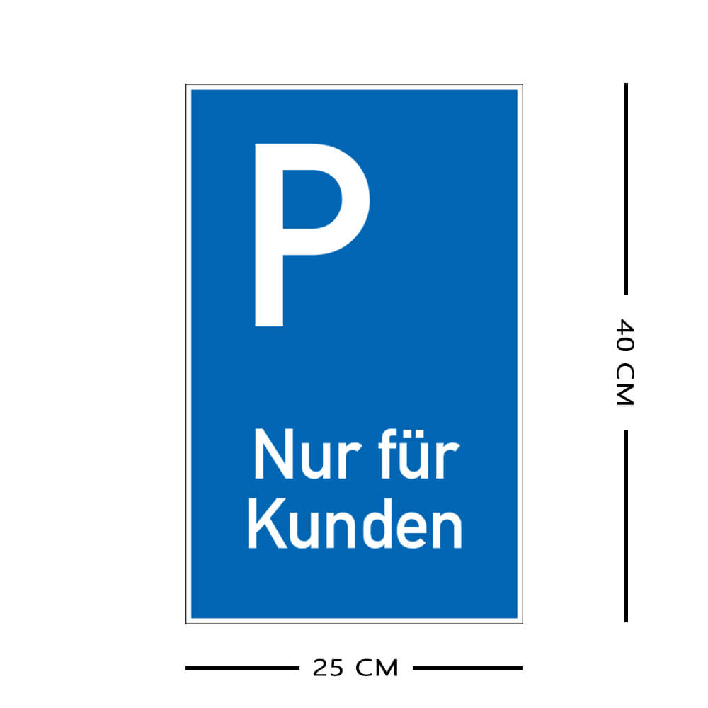 Richtzeichen Parken, Nur für Kunden, Kunststoff, 25 x 40 cm, 3 Stück
