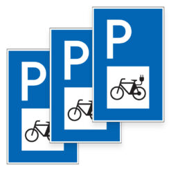 Richtzeichen Parken, E-Bikes, Kunststoff, 25 x 40 cm, 3 Stück