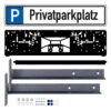 Parkplatzreservierungsschild PRIVATPARKPLATZ, Set zum Aufschrauben, 52 x 11 cm