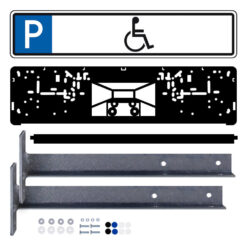Parkplatzreservierungsschild SCHWERBEHINDERTE, Set zum Aufschrauben, 52 x 11 cm