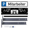 Parkplatzreservierungsschild MITARBEITER, Set zum Aufschrauben, 52 x 11 cm
