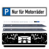 Parkplatzreservierungsschild MOTORRÄDER, Set zum Einschlagen, 52 x 11 cm