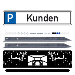 Parkplatzreservierungsschild KUNDEN, Set zum Einschlagen, 52 x 11 cm