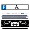 Parkplatzreservierungsschild SCHWERBEHINDERTE, Set zum Einschlagen, 52 x 11 cm
